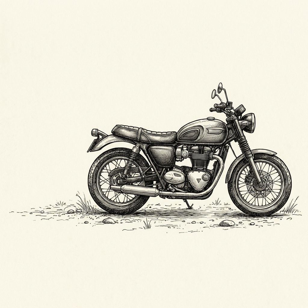 AI image generated of A motorcycle with a rider is on a road.