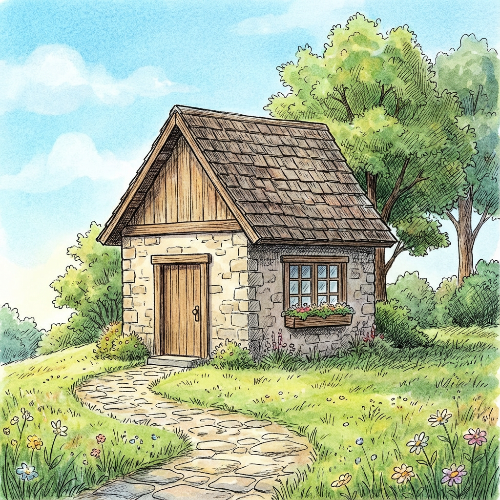 AI image generated of A rough, minimalist sketch of a chair with a square seat and a curved back.