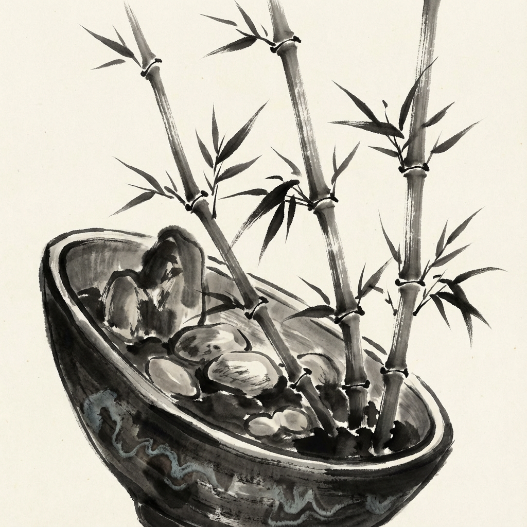 AI image generated of A simple black-line sketch of a shoe resting on the ground with tall blades of grass growing around it.