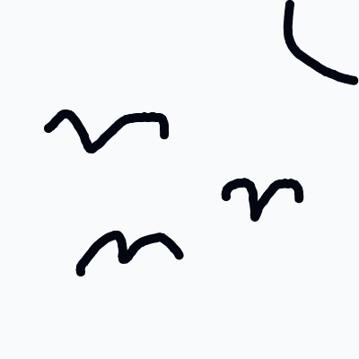 A minimalist abstract sketch with several small, curved arch shapes scattered across a pale background.